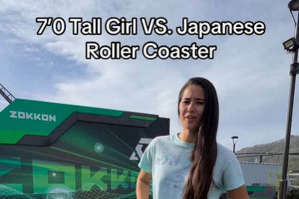 Beanpole ‘7ft’ adult actor visits theme park in Japan – but there’s just one problem